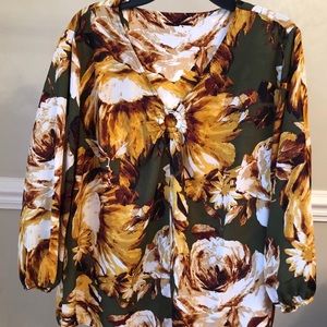 Beautiful printed yellow and green top